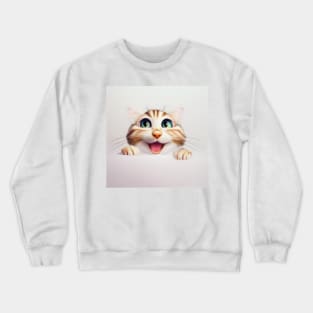 Smiling Cute Tabby Kitten Crewneck Sweatshirt